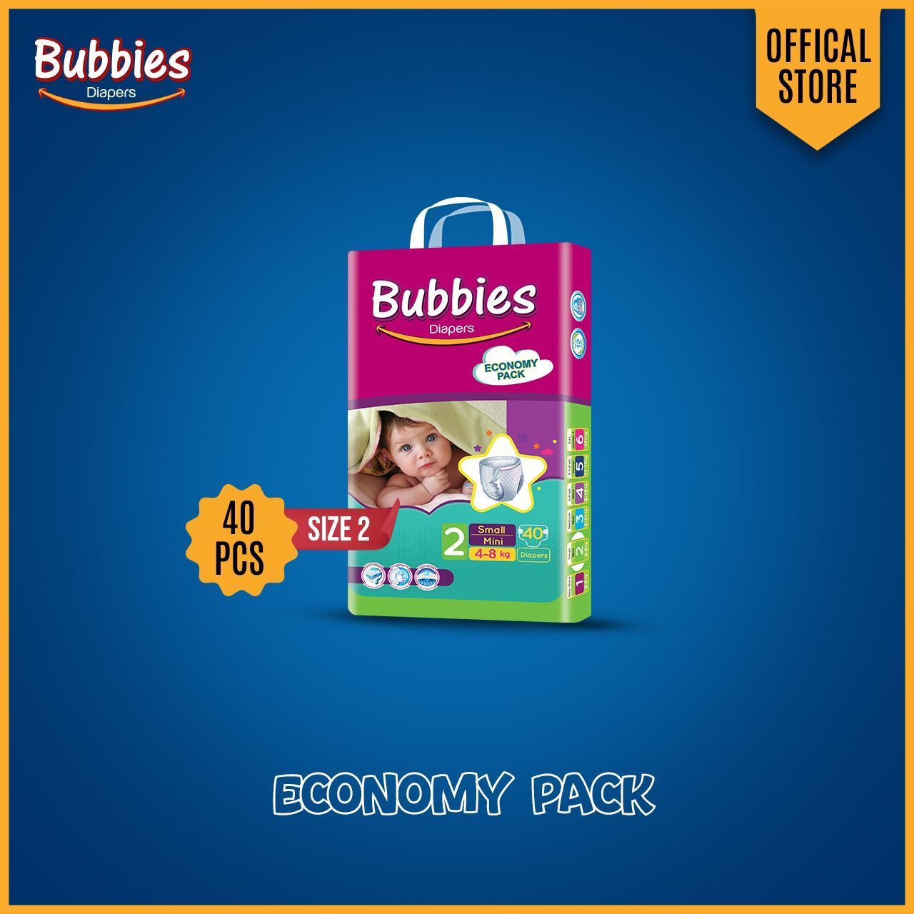 BUBBIES DIAPERS SMALL 40'S