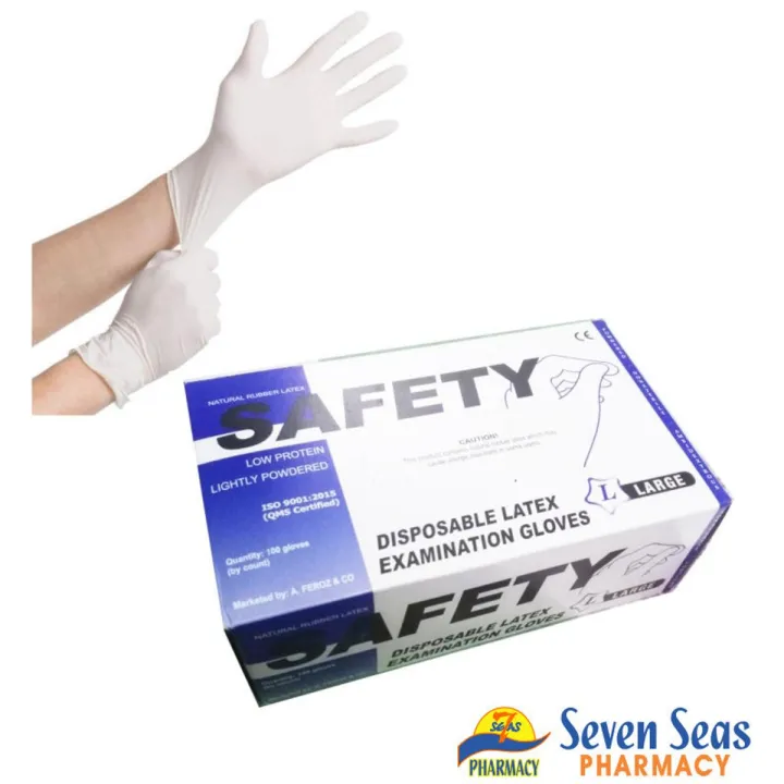 LATEX EXAMINATION GLOVES M 1X100'S