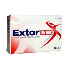 EXTOR TAB 10/160 MG 14S