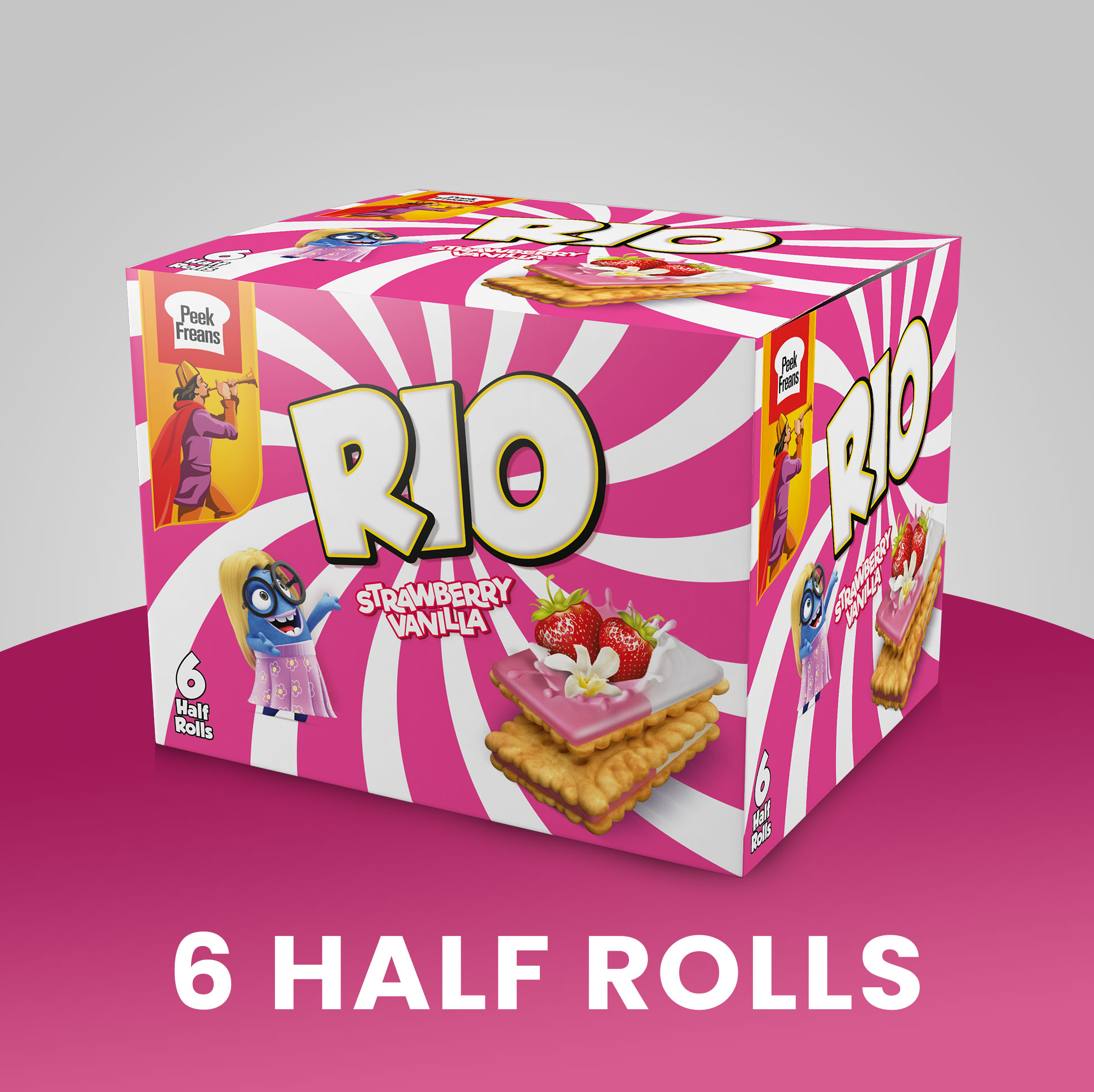 RIO STRAWBERRY VANILLA  HALF ROLL 8s