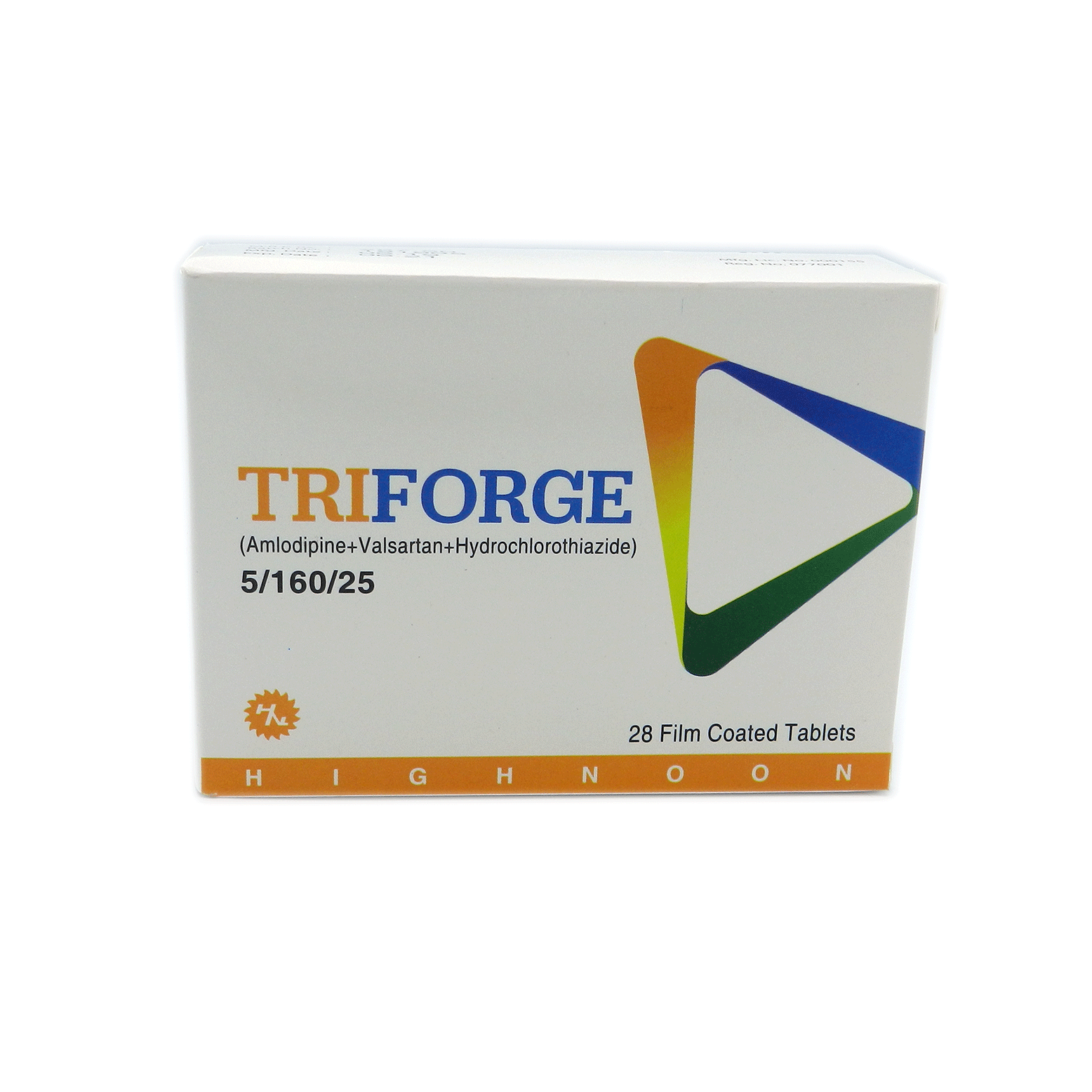 TRIFORGE 5/160/25 MG TAB 7x4'S