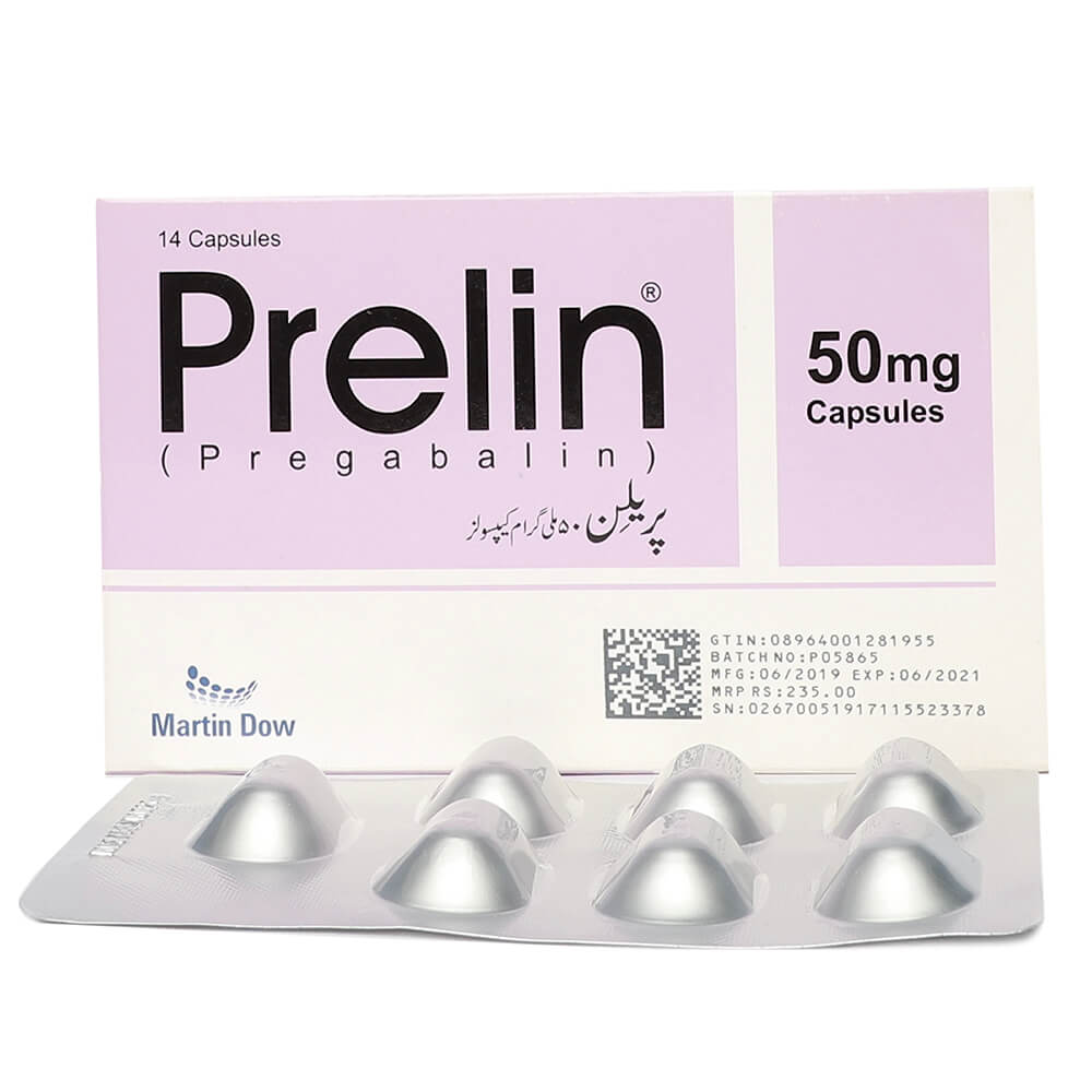 PRELIN CAP 50 MG 7x2'S