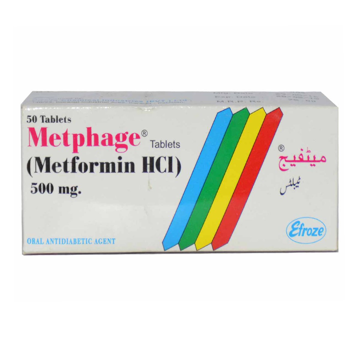 METPHAGE TAB 500MG 10X5