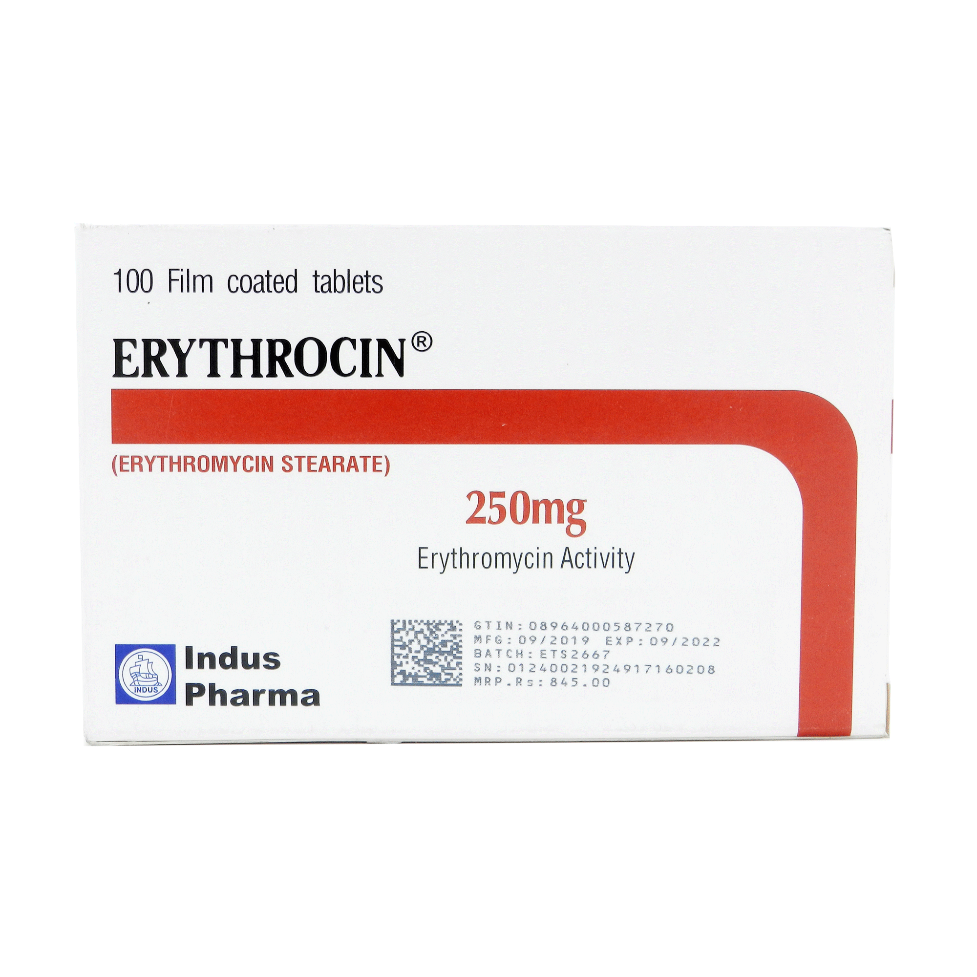 ERYTHROCIN 250MG TAB 10x10