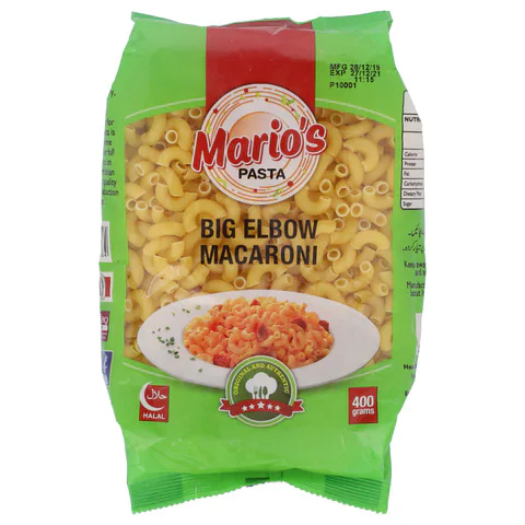 MARIOS PASTA ELBOW MACRONI 400GM