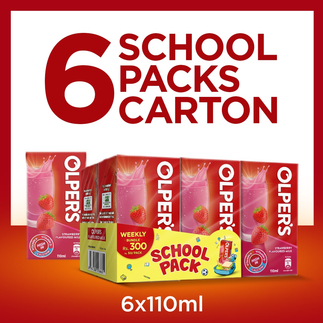 Olpers Flavored Milk 110ml STRAWBERRY  School Pack Weekly Bundle 6PCs 