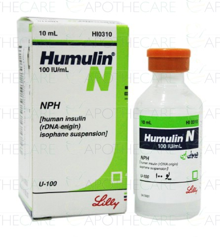 HUMULIN N INJ 100IU 10ML 1'S