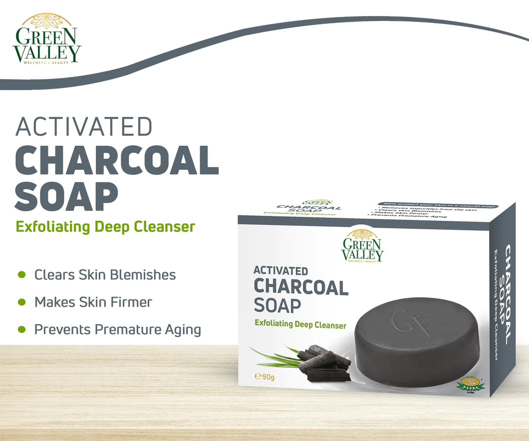 GREEN VALLEY CHARCOAL SOAP 90G