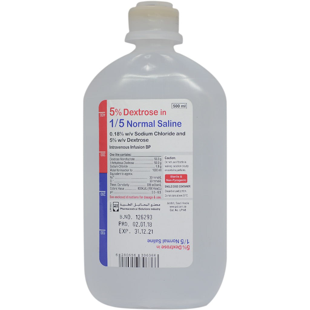 DEXTROSE SALINE 500ML 5% 