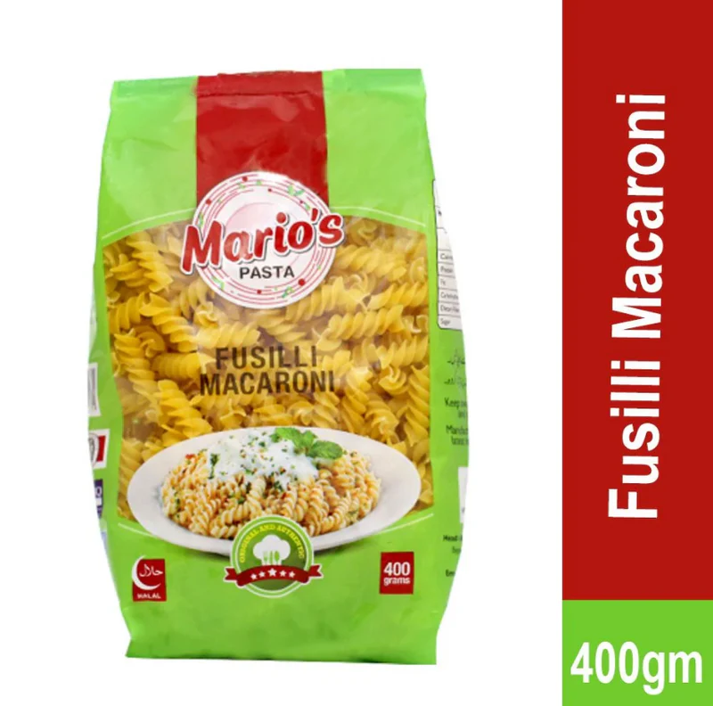 MARIOS PASTA FUSILLI MACRONI 400GM