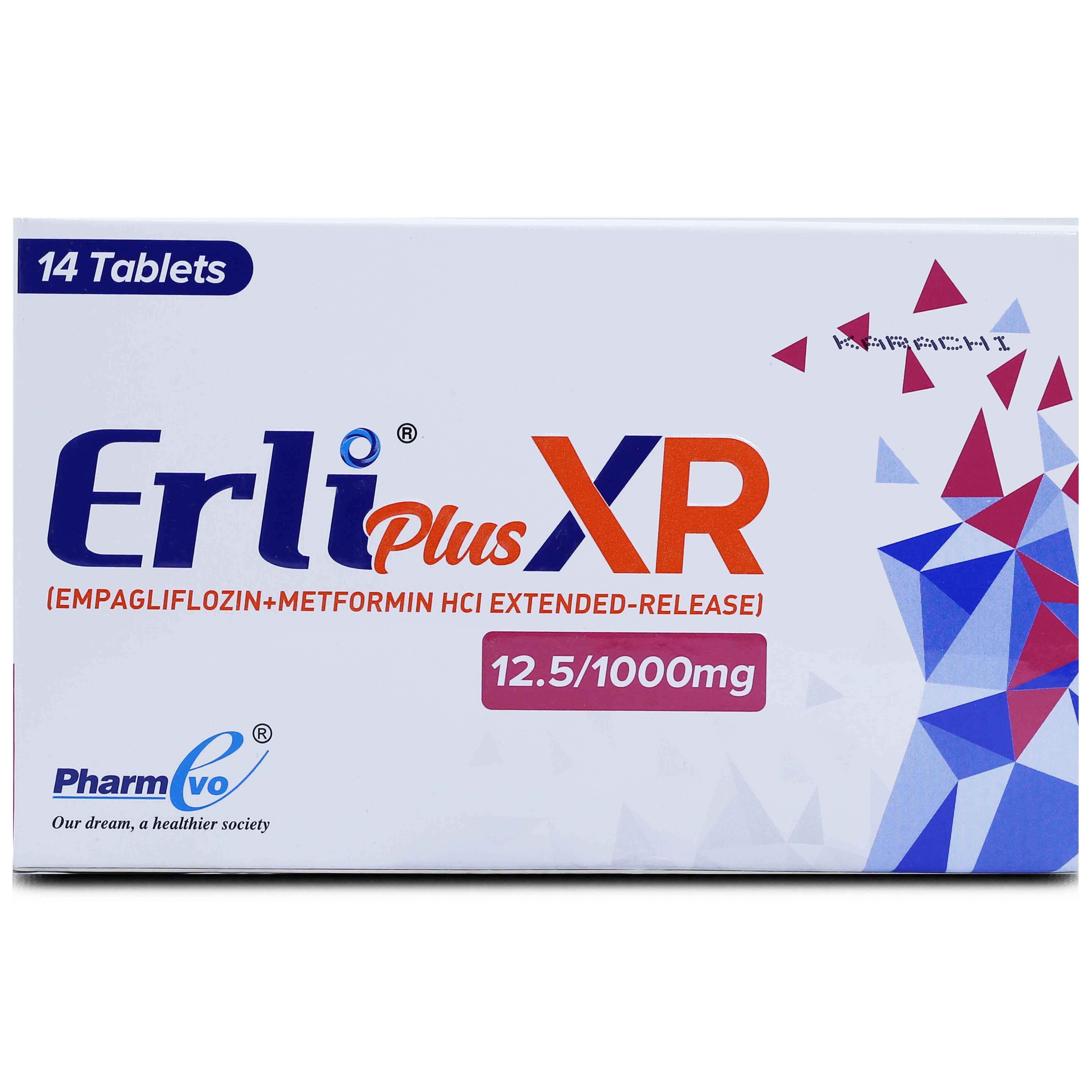 ERLI PLUS XR 12.5/1000MG TAB 1x14